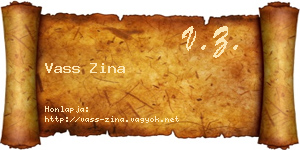 Vass Zina névjegykártya