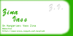 zina vass business card